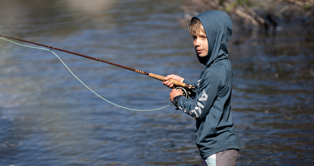 kids long sleeve fishing hood